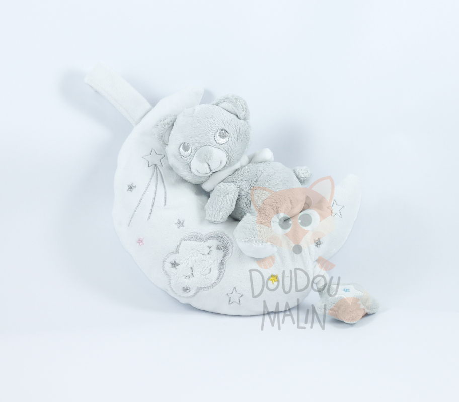  musical box bear moon star cloud grey 